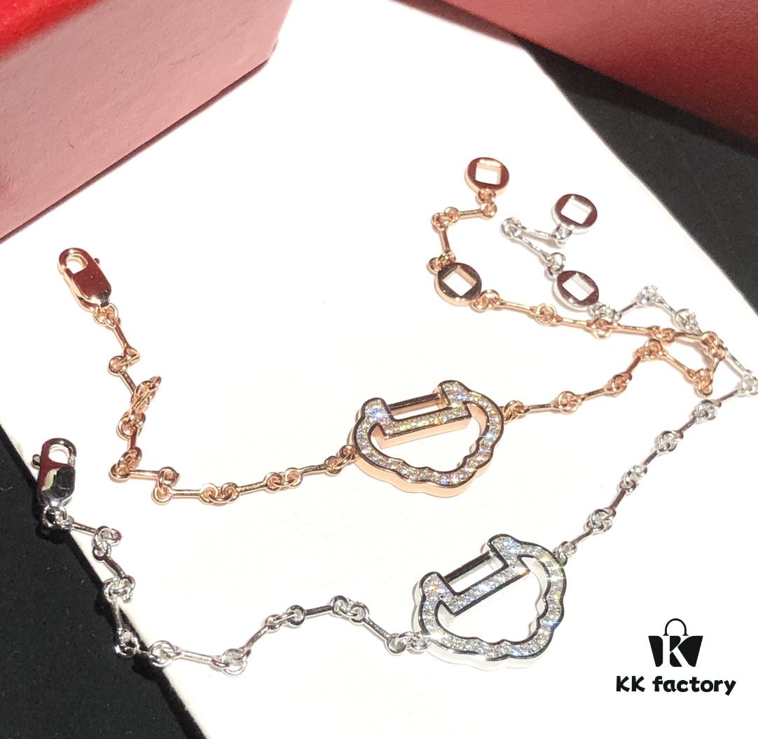 692fda3799f2d84055c8af6f Exclusive Launch Premium Craftsmanship Qeelin Auspicious Ruyi Lock Pendant Bracelet & Necklace Set in 925 Silver with Eight Hearts and Arrows High-Carbon Diamonds in White and Rose Gold