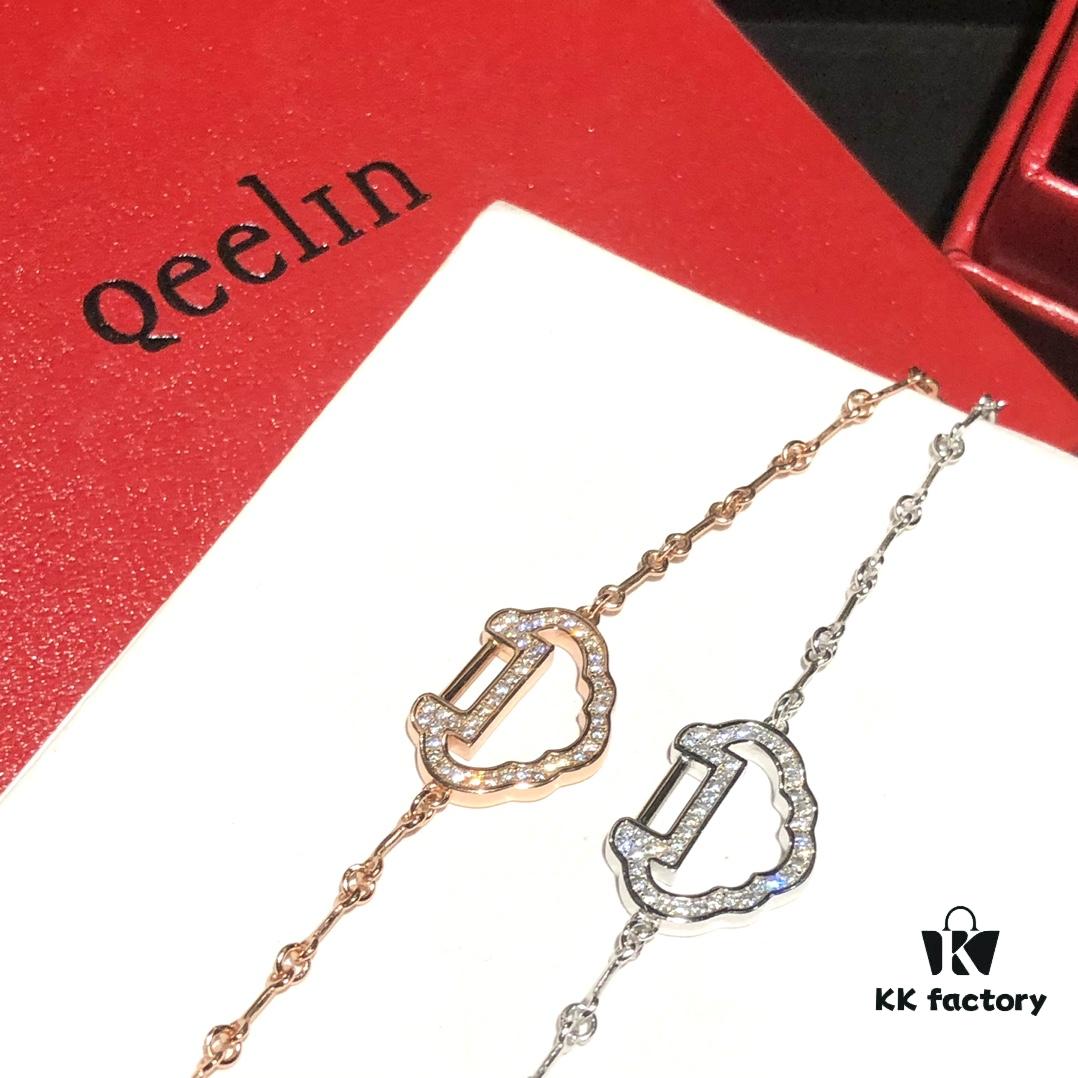 692fda3899f2d84055c8af71 Exclusive Launch Premium Craftsmanship Qeelin Auspicious Ruyi Lock Pendant Bracelet & Necklace Set in 925 Silver with Eight Hearts and Arrows High-Carbon Diamonds in White and Rose Gold