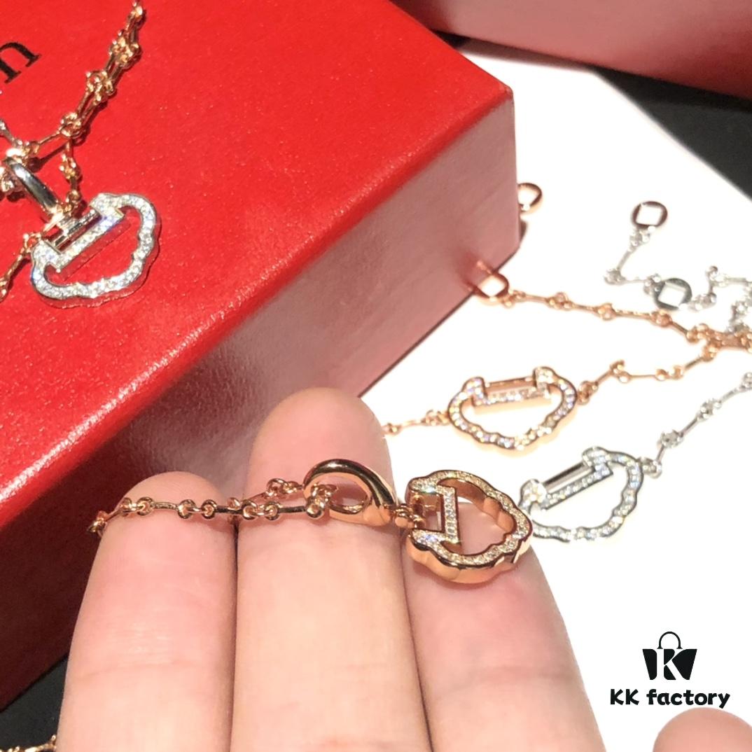 692fda3999f2d84055c8af72 Exclusive Launch Premium Craftsmanship Qeelin Auspicious Ruyi Lock Pendant Bracelet & Necklace Set in 925 Silver with Eight Hearts and Arrows High-Carbon Diamonds in White and Rose Gold