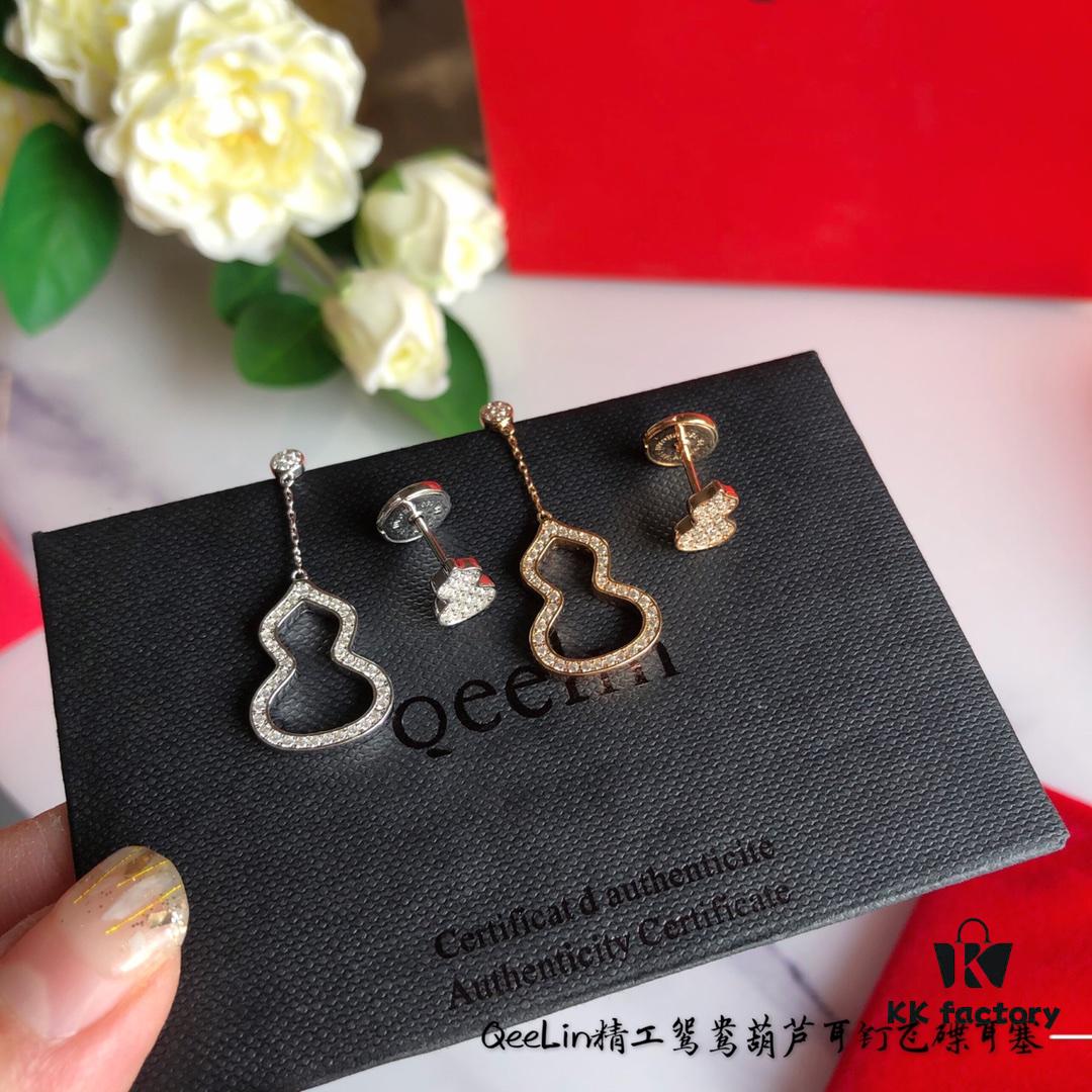 Kirin Yingyang Gourd Earrings, Stylish and Elegant, Pure Silver with Thick Gold Plating