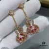 Kirin Flower Vine Red Wulu Earrings