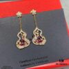 Kirin Flower Vine Red Wulu Earrings