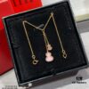 692fda7d99f2d84055c8afcc V Gold Material Qeelin Wulu Mini Pink Sapphire Double Gourd Necklace