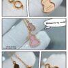 692fda7d99f2d84055c8afcd V Gold Material Qeelin Wulu Mini Pink Sapphire Double Gourd Necklace