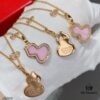 692fda8299f2d84055c8afd2 V Gold Material Kylin Pink Opal Gourd Necklace, Stylish and Versatile with Thick Gold Plating, Real Gold Look, Eight-Heart Eight-Arrow High-Carbon Diamond, Small and Exquisite