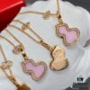 692fda8299f2d84055c8afd3 V Gold Material Kylin Pink Opal Gourd Necklace, Stylish and Versatile with Thick Gold Plating, Real Gold Look, Eight-Heart Eight-Arrow High-Carbon Diamond, Small and Exquisite