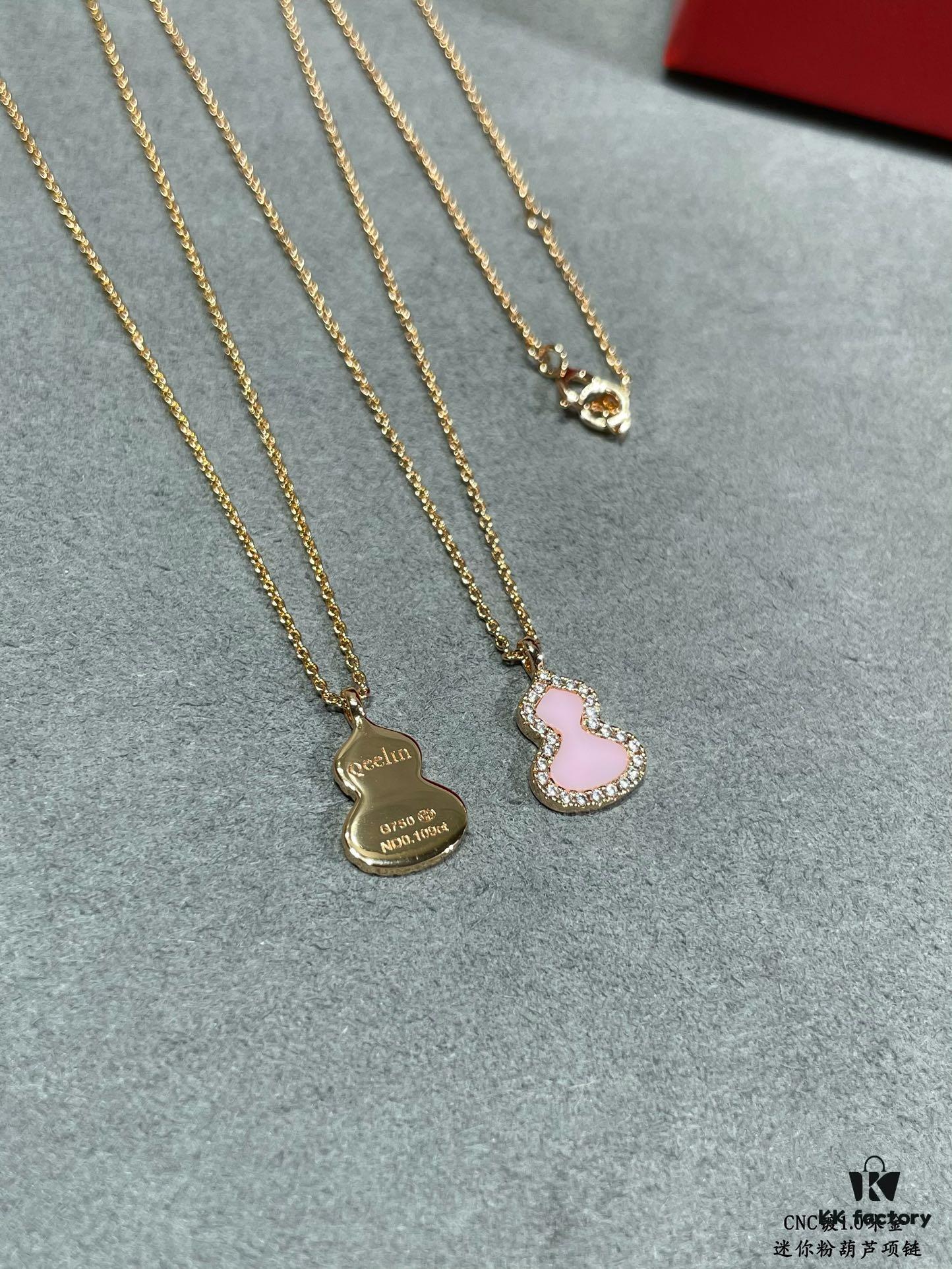 692fda8b99f2d84055c8afde V-Gold Plated 1.0 Micron Gold Mini Pink Gourd Necklace, High Aesthetic with Excellent Fit and Versatility, Thick Gold Plating for a Premium Real Gold Look, Featuring Eight-Heart Eight-Arrow High-Carbon Diamond, Small and Exquisite – Wear It and Tell Others It's Genuine Gold