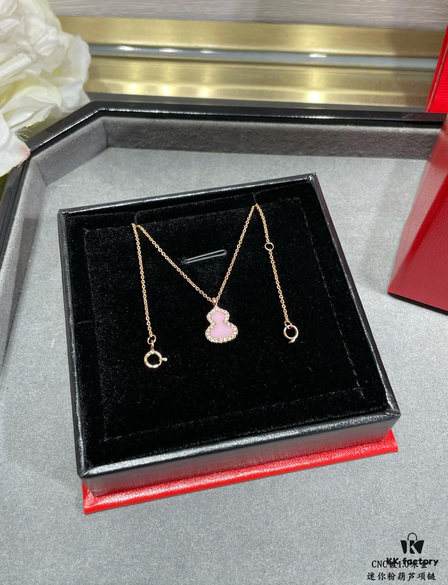 692fda8b99f2d84055c8afdf V-Gold Plated 1.0 Micron Gold Mini Pink Gourd Necklace, High Aesthetic with Excellent Fit and Versatility, Thick Gold Plating for a Premium Real Gold Look, Featuring Eight-Heart Eight-Arrow High-Carbon Diamond, Small and Exquisite – Wear It and Tell Others It's Genuine Gold