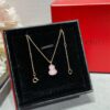 692fda8b99f2d84055c8afe0 V-Gold Plated 1.0 Micron Gold Mini Pink Gourd Necklace, High Aesthetic with Excellent Fit and Versatility, Thick Gold Plating for a Premium Real Gold Look, Featuring Eight-Heart Eight-Arrow High-Carbon Diamond, Small and Exquisite – Wear It and Tell Others It's Genuine Gold