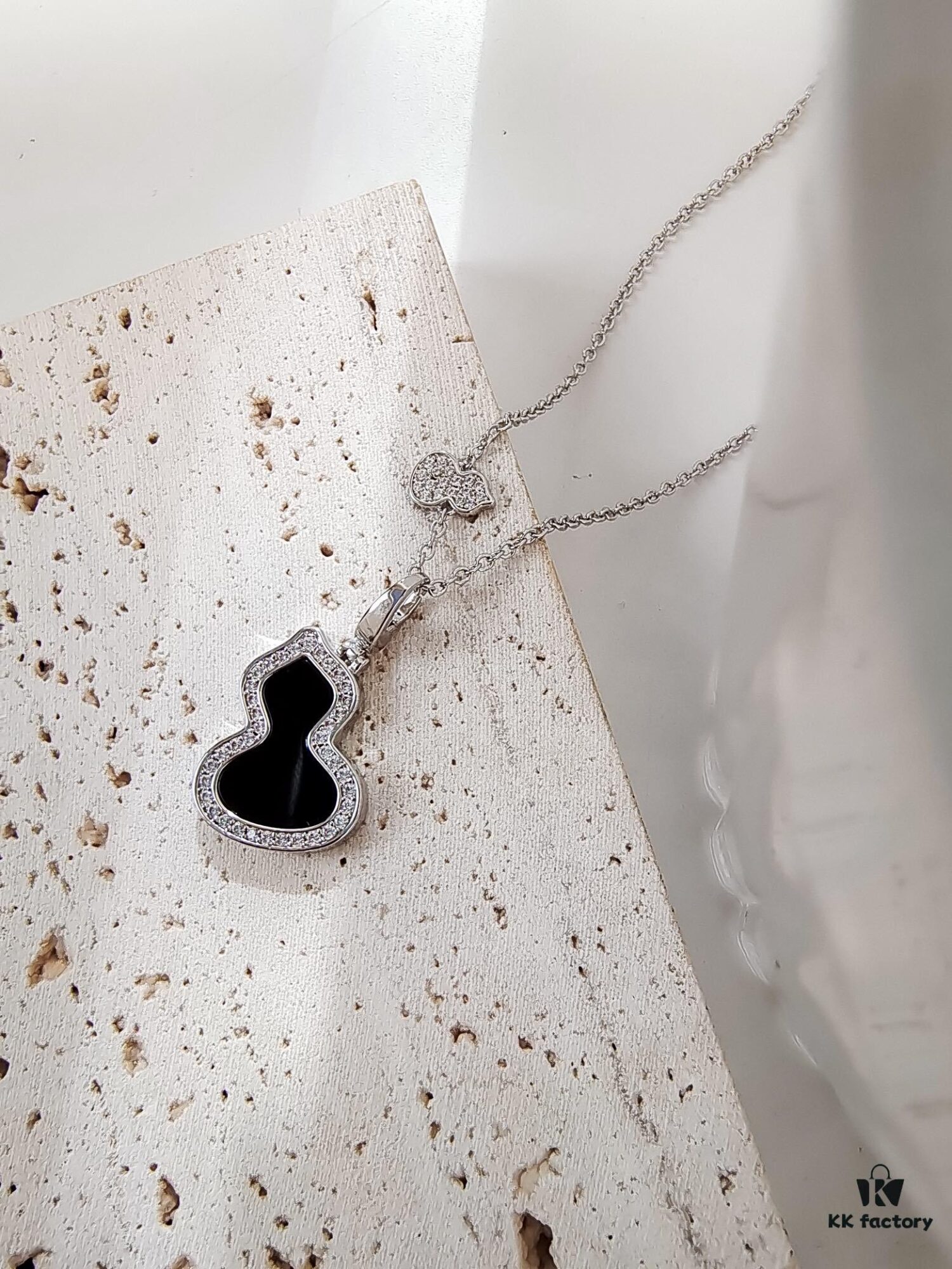 692fda9199f2d84055c8afe5 Exquisitely Crafted Gourd Pendant Necklace with Hand-Set Stones and Custom Clasp