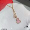 692fdaa299f2d84055c8affc V Gold Material Qeelin Wulu Mini Pink Sapphire Double Gourd Necklace