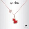 692fdaa499f2d84055c8b001 Exquisitely Crafted Gourd Pendant Necklace with Hand-Set Stones in V-Gold