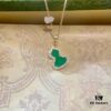 Exquisitely Crafted Gourd Pendant Necklace with Hand-Set Stones in V-Gold