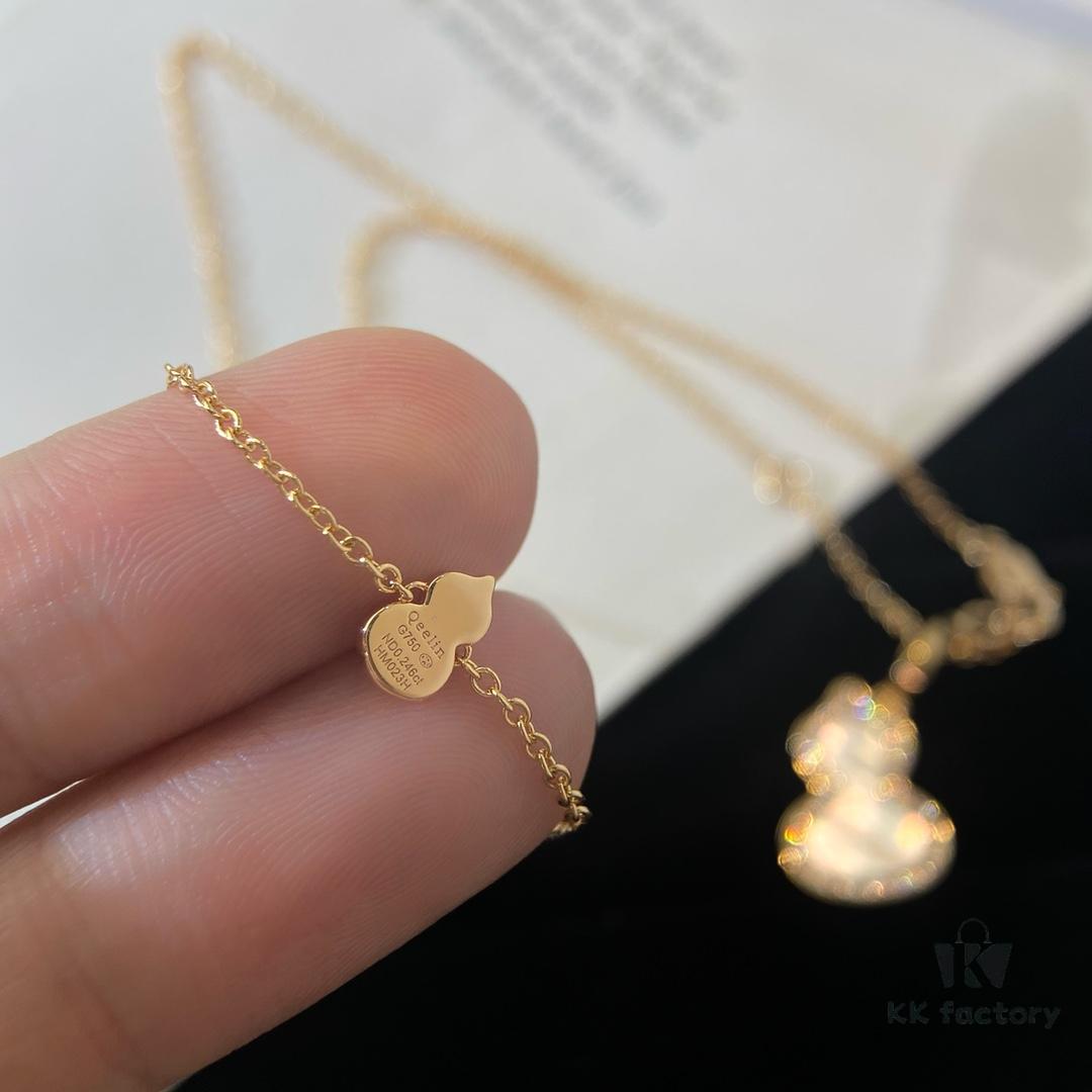 692fdabb99f2d84055c8b01d Exquisitely Crafted Gourd Pendant Necklace with Hand-Set Stones in V-Gold