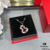 692fdacd99f2d84055c8b03a Qeelin Wulu Lace Red Gourd Necklace with Hibiscus Vine Design, Elegantly Adorned with Sparkling Details