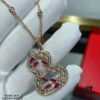 692fdace99f2d84055c8b03b Qeelin Wulu Lace Red Gourd Necklace with Hibiscus Vine Design, Elegantly Adorned with Sparkling Details