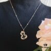 Kirin Flower Vine Green Jade Gourd Necklace, Wearing Qeelin Wulu Lace Gourd Adorns the Overall Look with Magnificent Elegance and Graceful Bloom