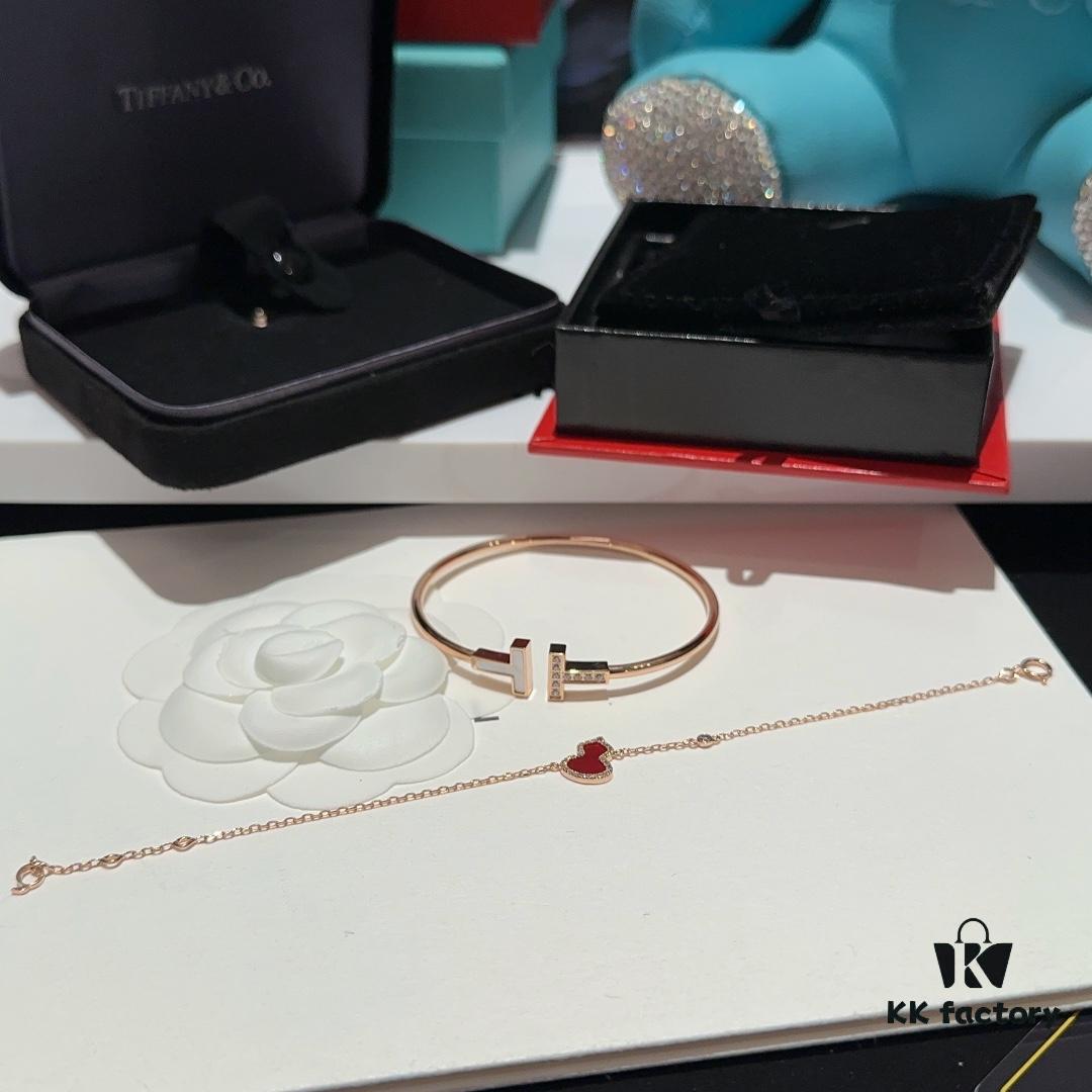 692fdad999f2d84055c8b04f Exquisite and Versatile Premium Accessories 💎 - Kylin Single Gourd Red Agate Bracelet, Tiffany T-Shape Gemstone Diamond-Paved White Mother-of-Pearl Bangle