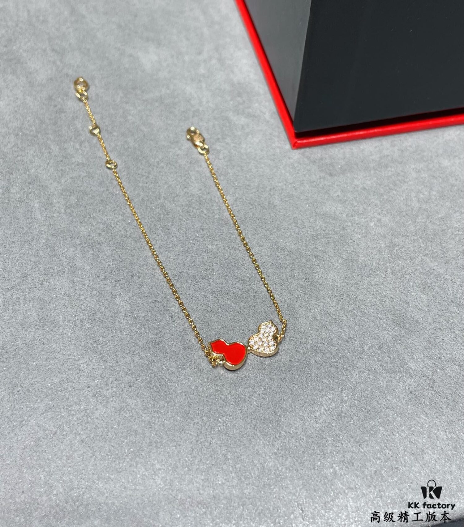 692fdaeb99f2d84055c8b06d Red & Diamond Wulu Kylin Double Gourd Bracelet 🌹 Adorable Design 😍 Elegant Silhouette with Simple Lines 🥰 Highly Elegant 😊 Qeelin x Rebecca Exclusive Limited Edition