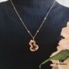 692fdaec99f2d84055c8b06f Qeelin Wulu Lace Red Gourd Necklace with Hibiscus Vine Design, Elegantly Adorned with Sparkling Details