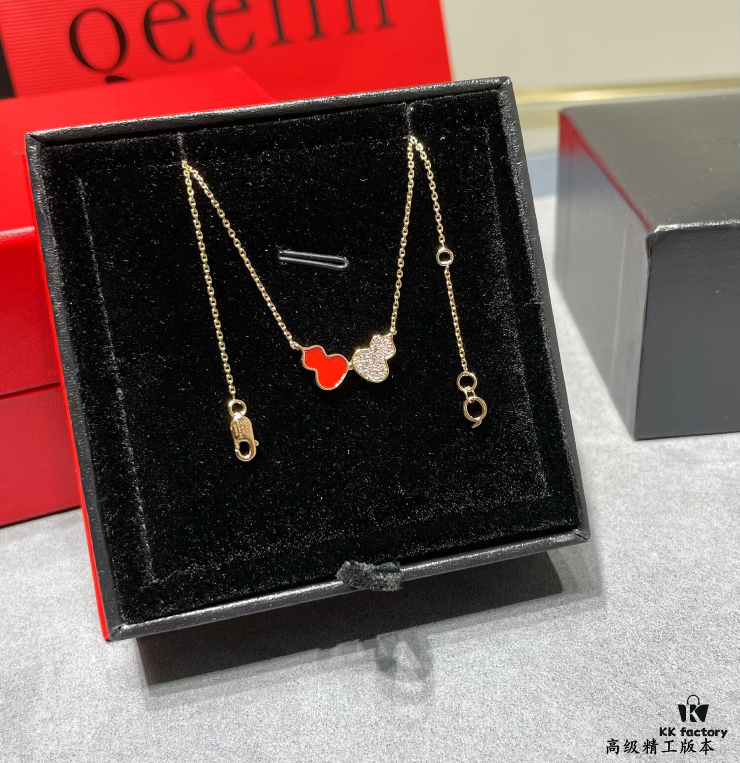 692fdaf299f2d84055c8b07a Qeelin x Lebekah Exclusive Limited Edition Red + Diamond Wulu Kylin Double Gourd Necklace 🌹 Adorable Design, Elegant Silhouette