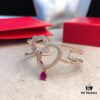 692fdb0b99f2d84055c8b09a Qeelin Wulu Hollow-out Red Diamond Twisted Edge Open Bangle, White Agate Inlay, Chinese Cultural Elements with Modern Design, Luxury Jewelry