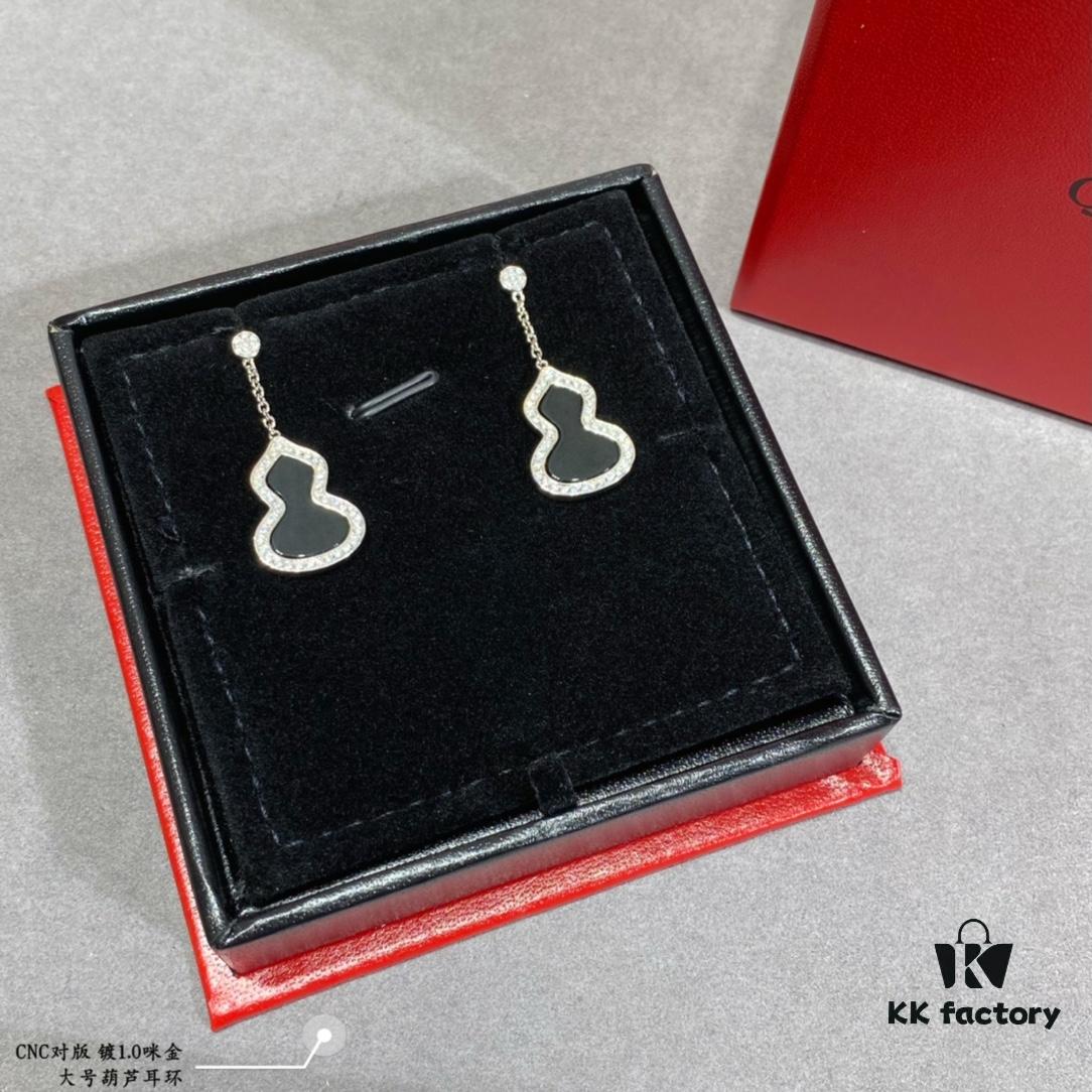 692fdb3499f2d84055c8b0dc Large Kylin Gourd Earrings with Original Flying Saucer Ear Studs, High-End Appearance, Stylish and Versatile, Thick Gold Plating with Real Gold Feel, Eight Hearts and Eight Arrows High-Carbon Brilliant Cut Stones, Small and Exquisite, Wear It and Say It's Real Gold