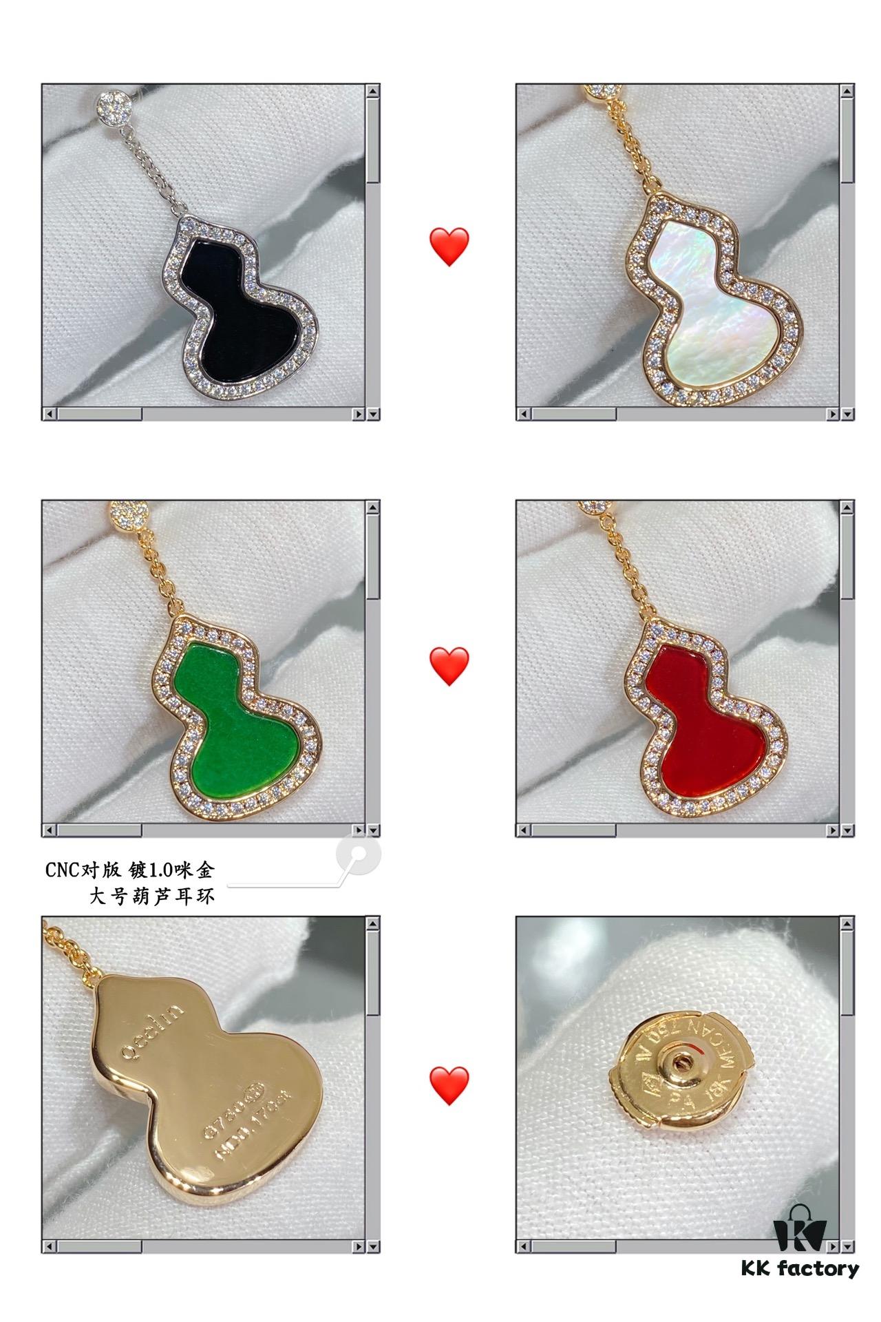 692fdb3499f2d84055c8b0dd Large Kylin Gourd Earrings with Original Flying Saucer Ear Studs, High-End Appearance, Stylish and Versatile, Thick Gold Plating with Real Gold Feel, Eight Hearts and Eight Arrows High-Carbon Brilliant Cut Stones, Small and Exquisite, Wear It and Say It's Real Gold