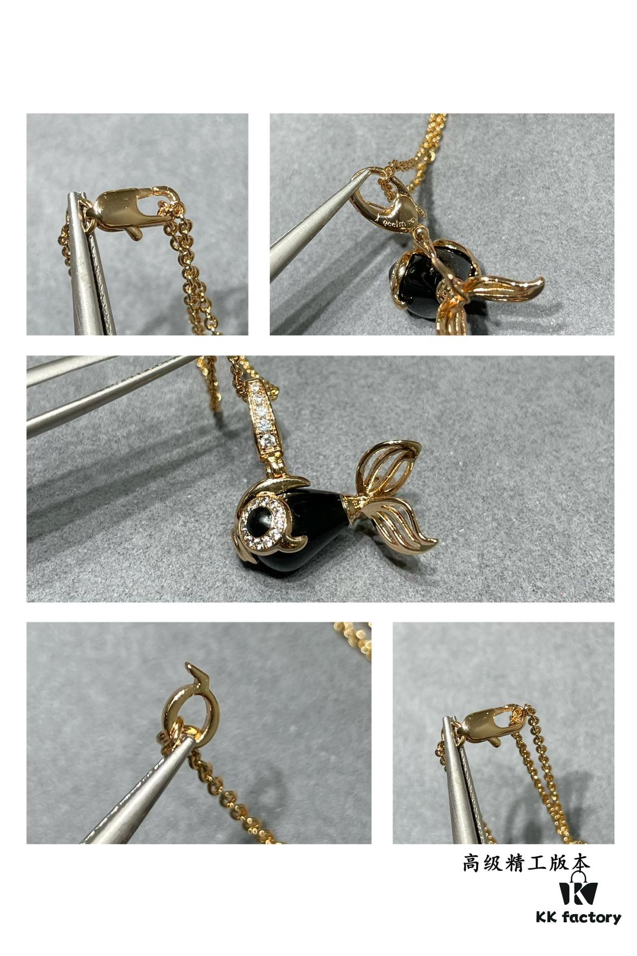 692fdb3c99f2d84055c8b0e8 Kirin Goldfish Necklace, New Arrival from Boutique, Featuring Agate Body with Encapsulated Design and Expert Diamond Paving for a Vivid, Lifelike Appearance