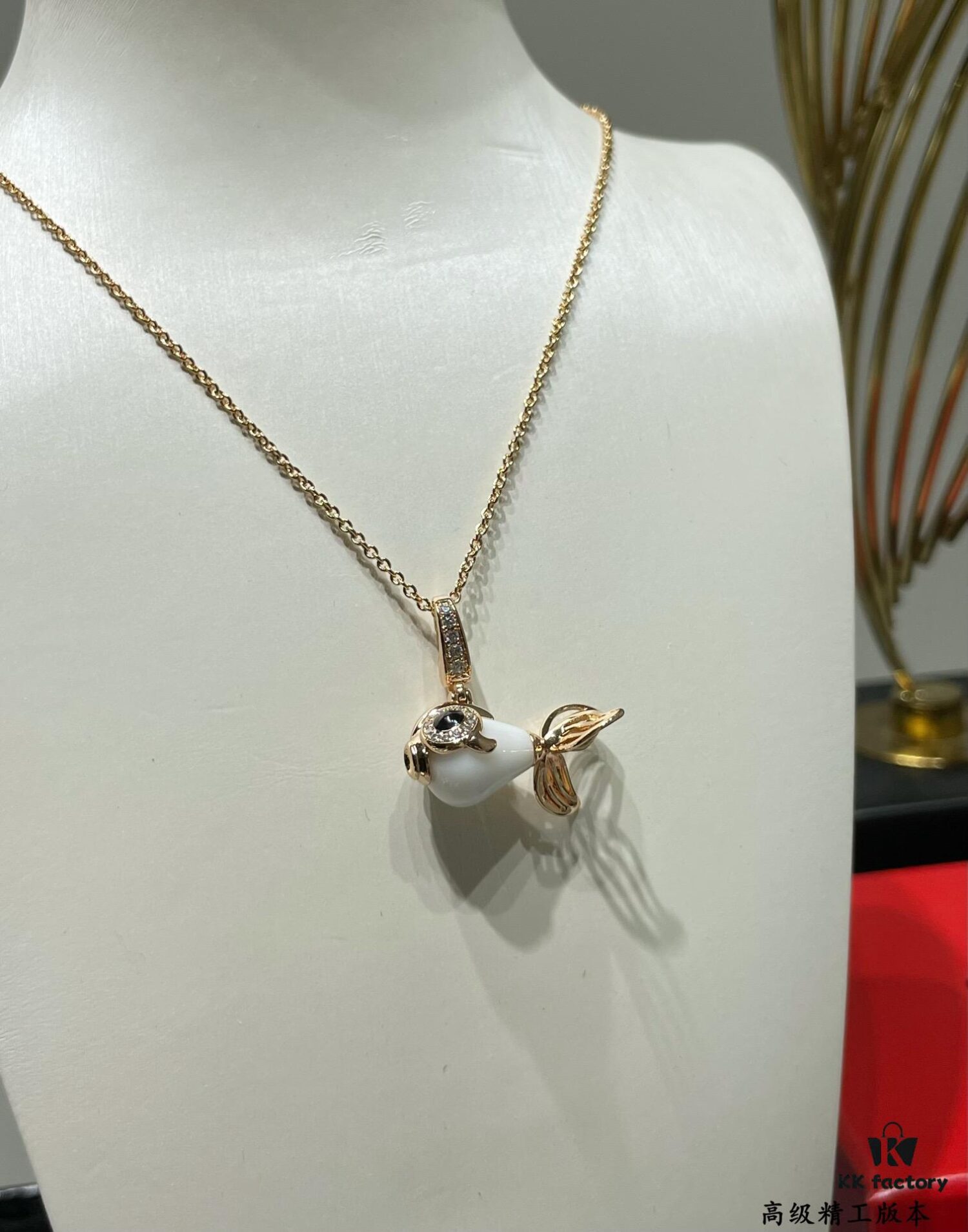 692fdb3c99f2d84055c8b0e9 Kirin Goldfish Necklace, New Arrival from Boutique, Featuring Agate Body with Encapsulated Design and Expert Diamond Paving for a Vivid, Lifelike Appearance