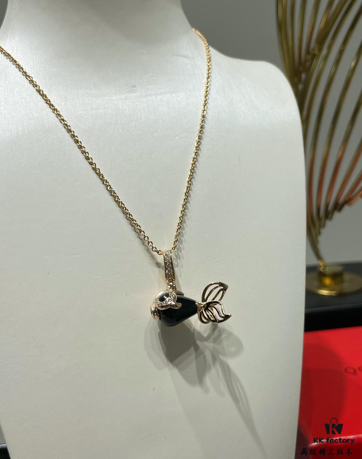 692fdb3d99f2d84055c8b0eb Kirin Goldfish Necklace, New Arrival from Boutique, Featuring Agate Body with Encapsulated Design and Expert Diamond Paving for a Vivid, Lifelike Appearance