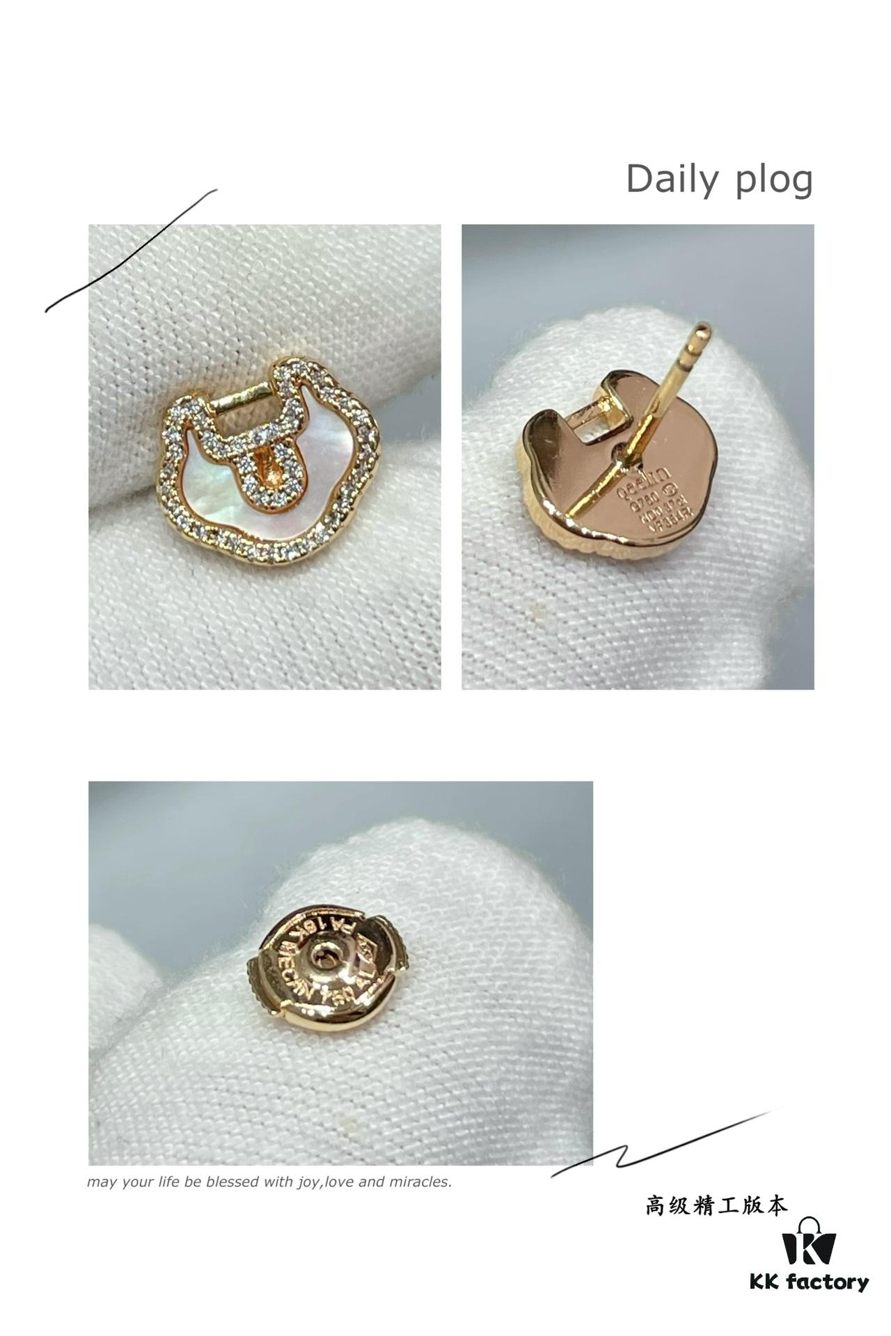692fdb4399f2d84055c8b0f2 Kirin Advanced White Abalone Ruyi Lock Stud Earrings ✨ A Perfect Blend of Fashion and Tradition