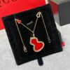 Detachable Pendant) Qeelin Wulu Mini 8 Lotus Diamond Necklace, Cute and Simple Design, Elegant Line Art, Qeelin x Rebecca Limited Edition