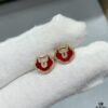 692fdb7c99f2d84055c8b140 V Gold Plated Mi Gold 15514230 Kirin Premium Red Agate Ruyi Lock Stud Earrings ✨ A Perfect Blend of Fashion and Tradition