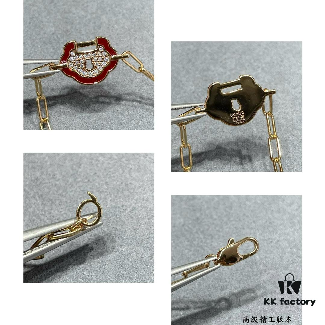 692fdb8399f2d84055c8b14f Kirin Red Edge Full Diamond Ruyi Lock Bracelet ✨ A Stylish Blend of Fashion and Tradition