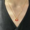 692fdb8e99f2d84055c8b164 Kylin Large High-End Red Agate Ruyi Lock Necklace, Combining Fashion and Tradition with Hand-Micro-Inlaid Eight-Heart-Eight-Arrow High-Carbon Diamonds