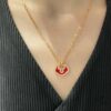 692fdb8f99f2d84055c8b165 Kylin Large High-End Red Agate Ruyi Lock Necklace, Combining Fashion and Tradition with Hand-Micro-Inlaid Eight-Heart-Eight-Arrow High-Carbon Diamonds