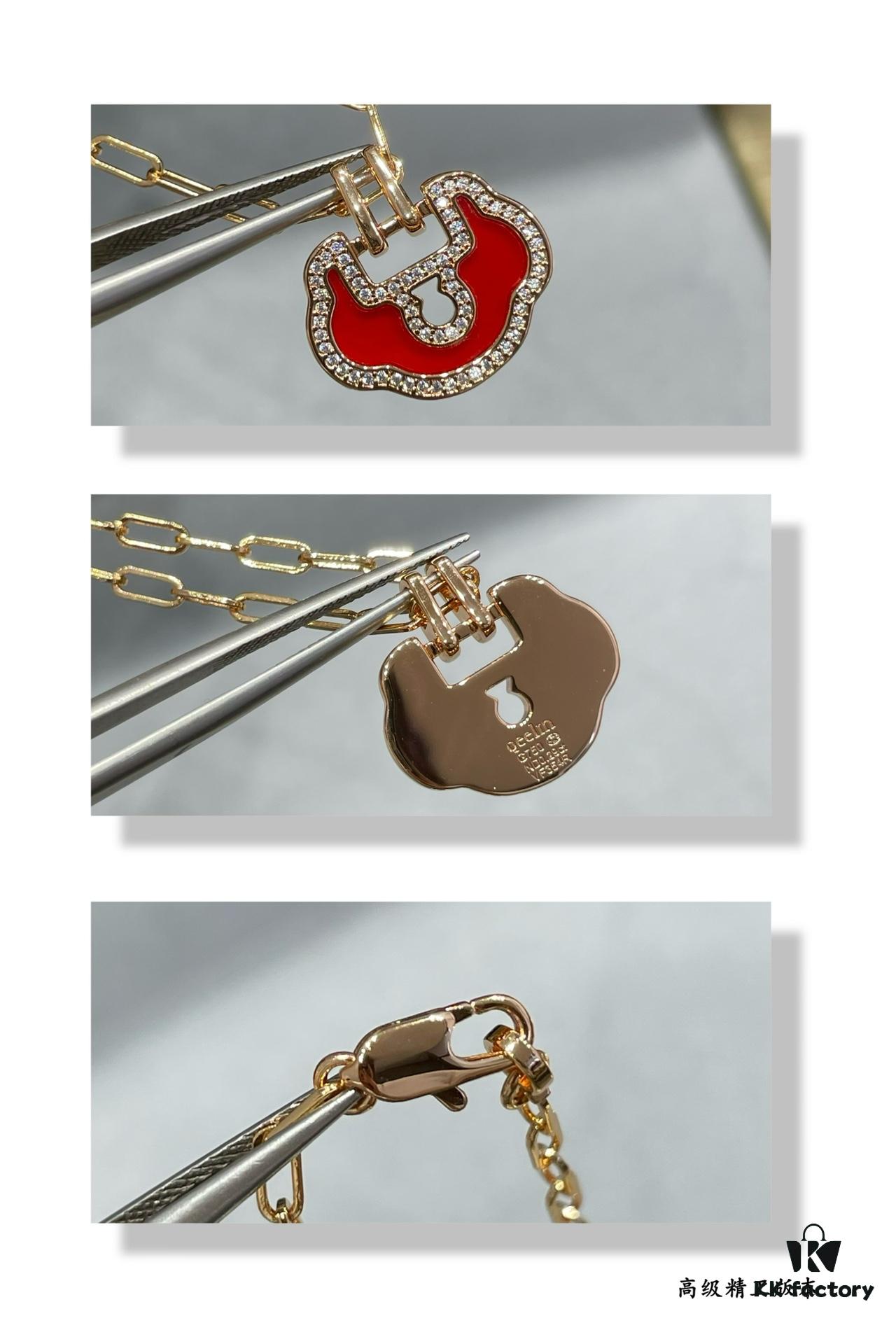 692fdb9199f2d84055c8b168 Kylin Large High-End Red Agate Ruyi Lock Necklace, Combining Fashion and Tradition with Hand-Micro-Inlaid Eight-Heart-Eight-Arrow High-Carbon Diamonds