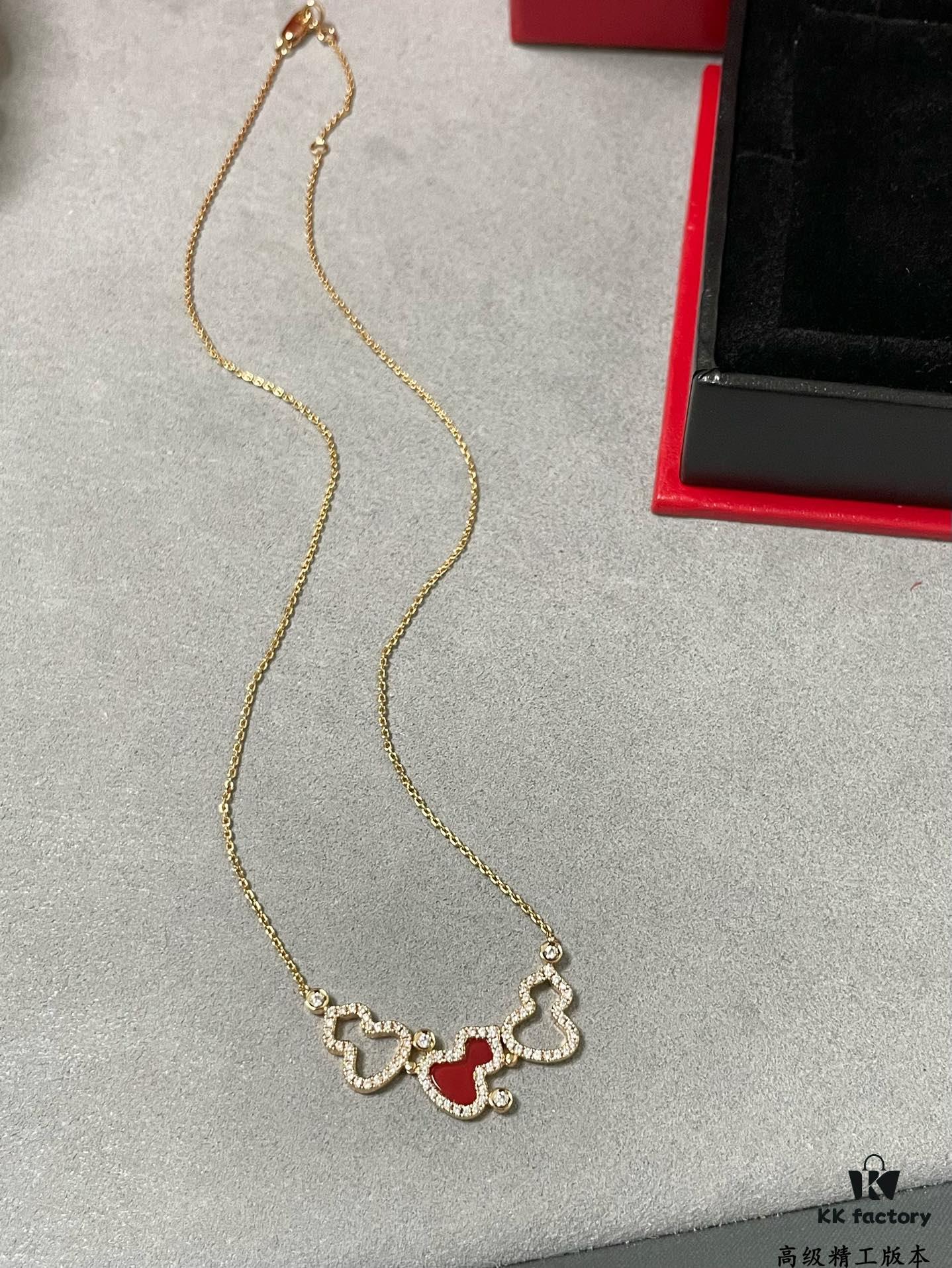 692fdbb099f2d84055c8b1a6 Kylin Red Agate Three Gourds Necklace