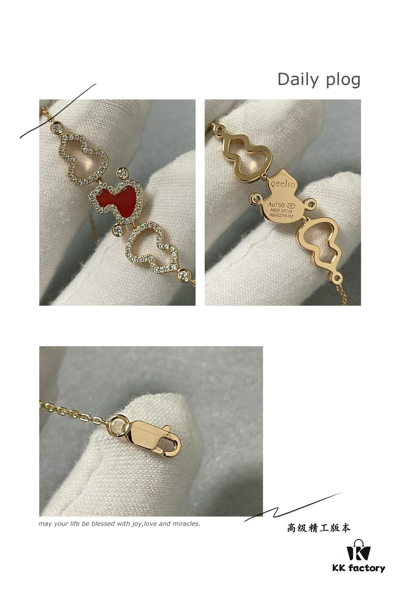 692fdbb999f2d84055c8b1b3 Kylin Red Agate Three Gourds Bracelet