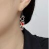 692fdbbe99f2d84055c8b1bb Kylin Red Agate Three Gourd Stud Earrings