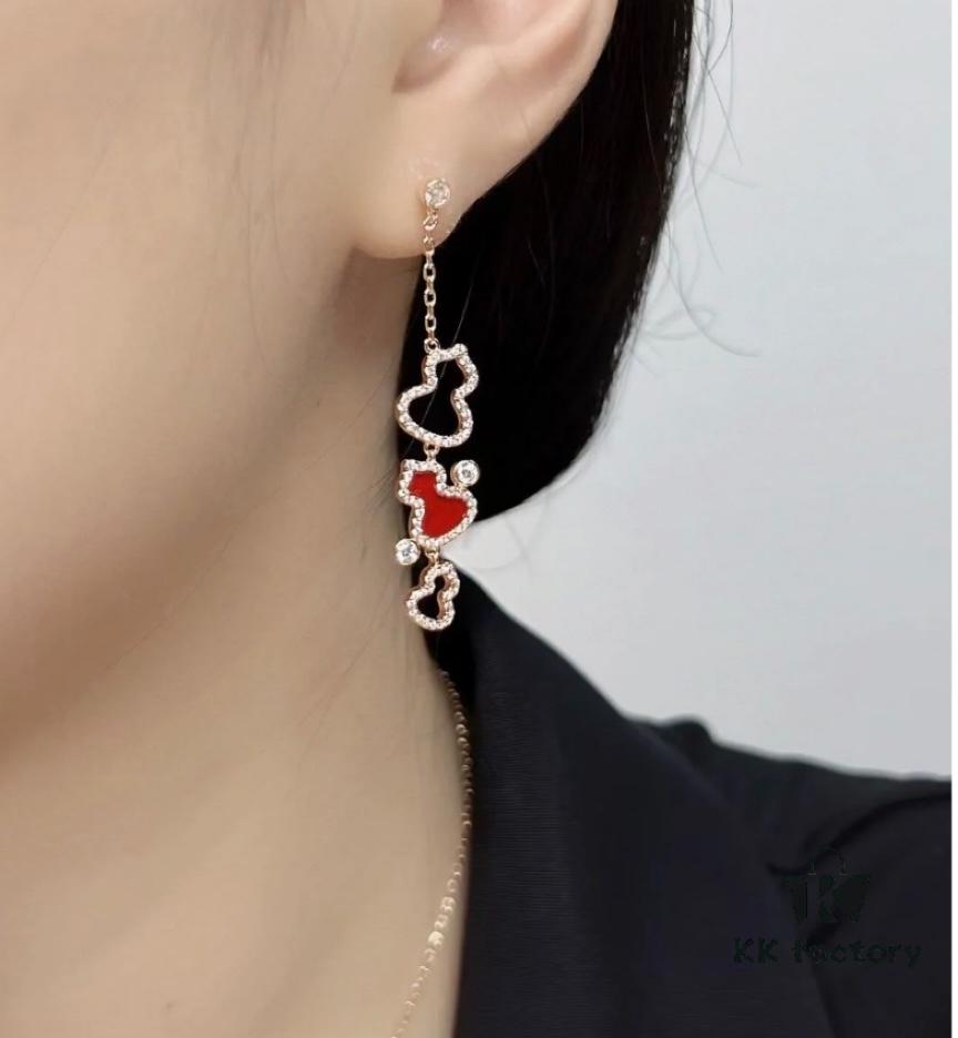 692fdbbe99f2d84055c8b1bb Kylin Red Agate Three Gourd Stud Earrings