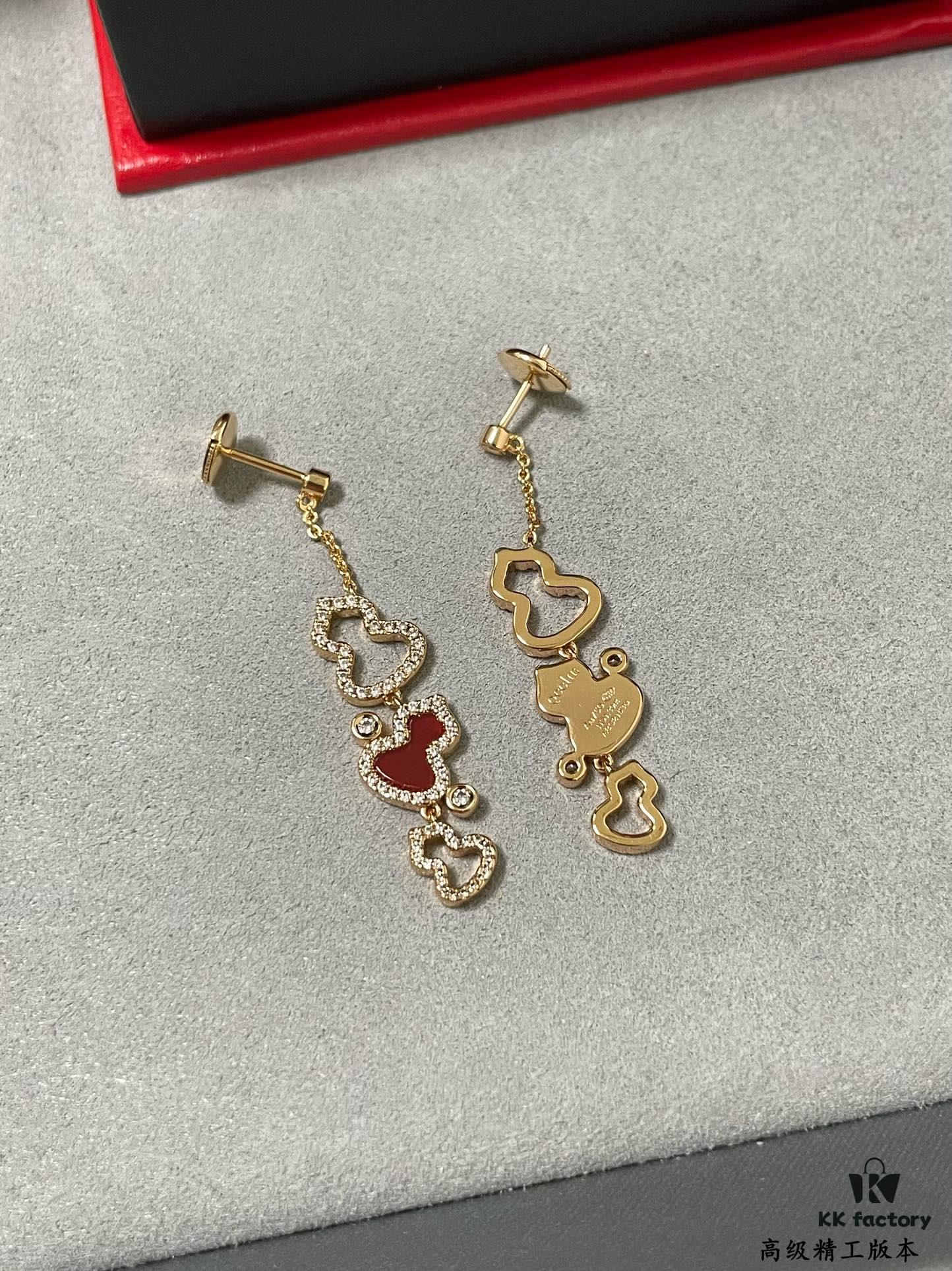 692fdbc499f2d84055c8b1c8 Kylin Red Agate Three Gourd Stud Earrings
