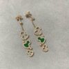 Qilin Green Jadeite Three Gourds Earrings