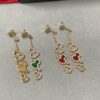 Qilin Green Jadeite Three Gourds Earrings