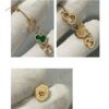 Qilin Green Jadeite Three Gourds Earrings