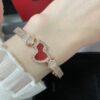 692fdbd599f2d84055c8b1e2 V Gold Qeelin Carved Red Agate Gourd Bracelet 🌹 Adorable Design 😍 Elegant Silhouette with Minimalist Lines 🥰 Sophisticated and Chic 👍👍