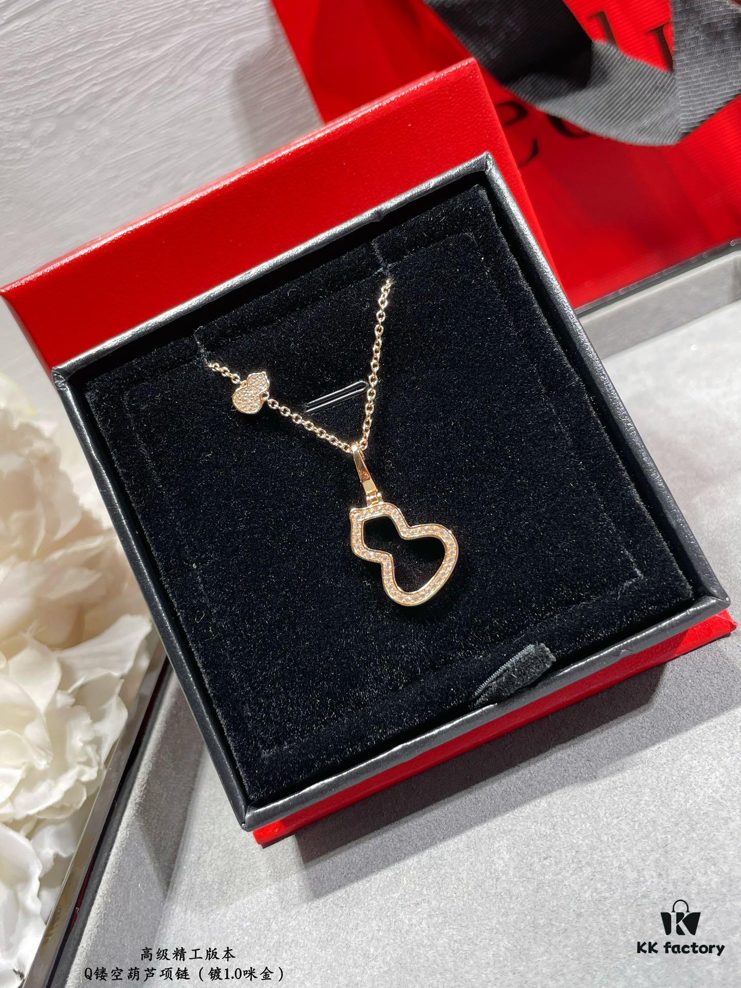 692fdbfd99f2d84055c8b225 Kirin Hollow-out Gourd Necklace, Stylish and Versatile with Thick Gold Plating and High-Carbon Brilliant Cut Zircon