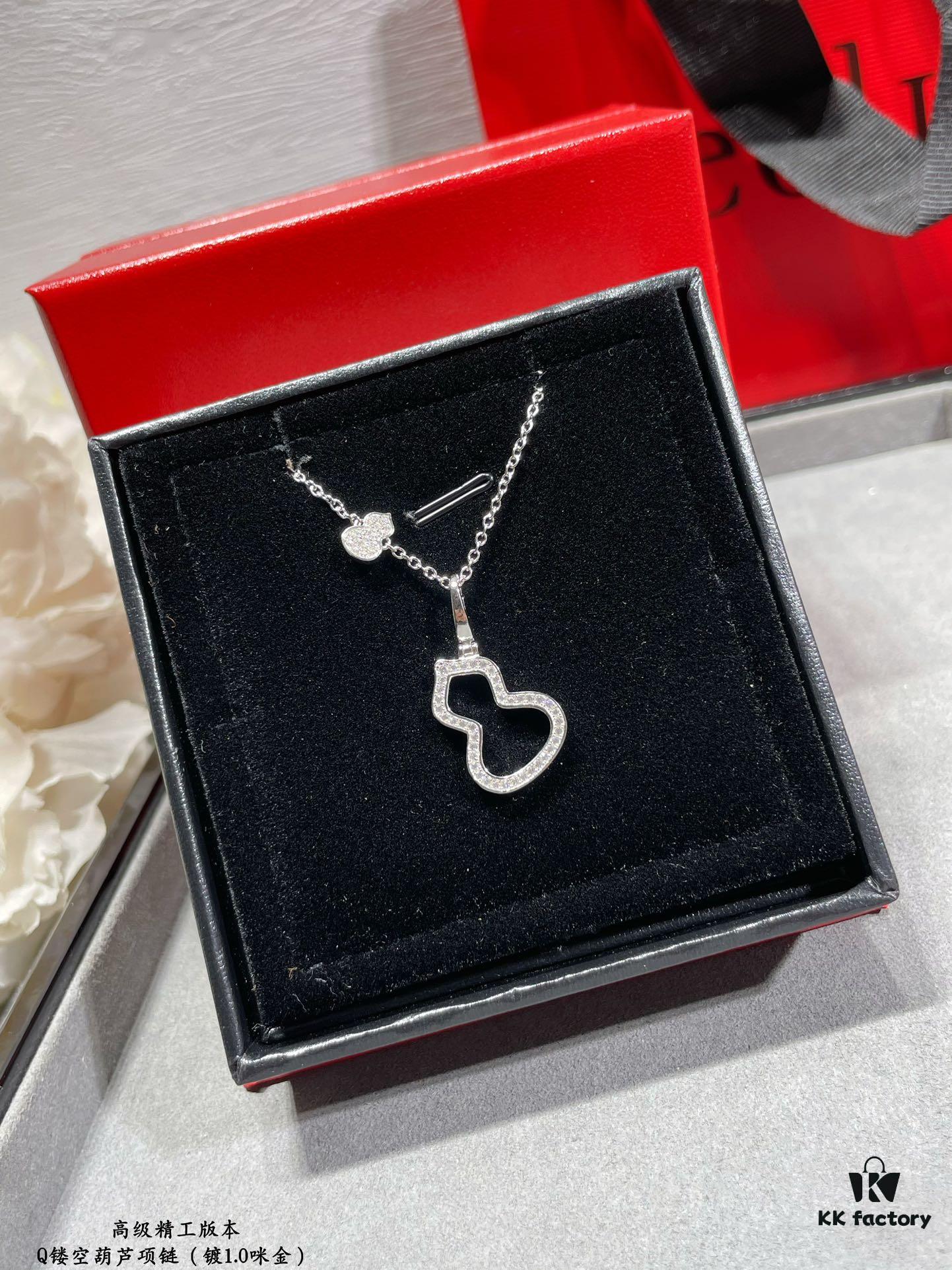 692fdbfe99f2d84055c8b226 Kirin Hollow-out Gourd Necklace, Stylish and Versatile with Thick Gold Plating and High-Carbon Brilliant Cut Zircon