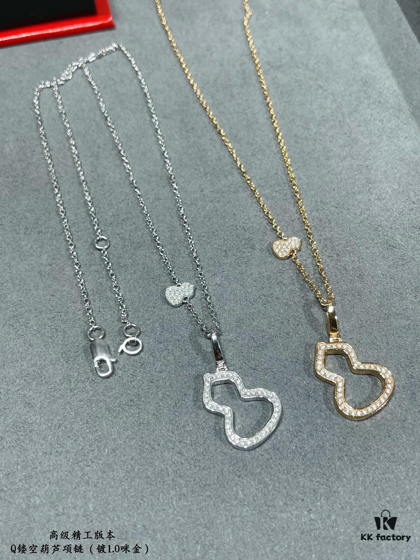 692fdbfe99f2d84055c8b228 Kirin Hollow-out Gourd Necklace, Stylish and Versatile with Thick Gold Plating and High-Carbon Brilliant Cut Zircon